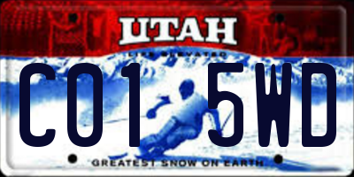 UT license plate C015WD