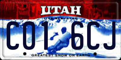 UT license plate C016CJ
