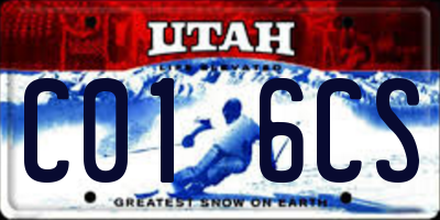 UT license plate C016CS