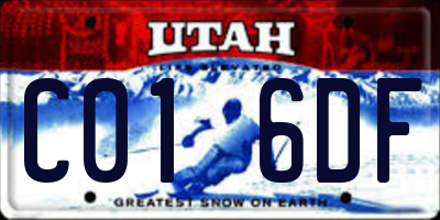 UT license plate C016DF