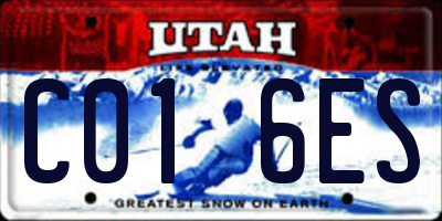 UT license plate C016ES