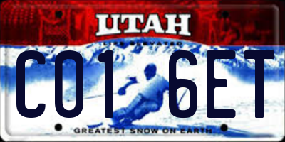 UT license plate C016ET