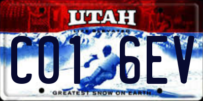 UT license plate C016EV