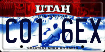 UT license plate C016EX
