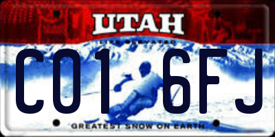 UT license plate C016FJ