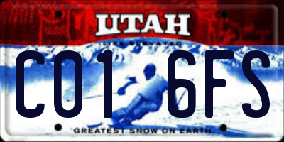 UT license plate C016FS