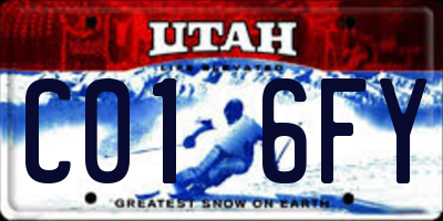UT license plate C016FY