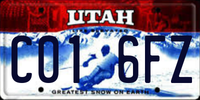 UT license plate C016FZ