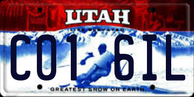UT license plate C016IL