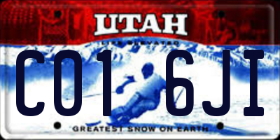 UT license plate C016JI