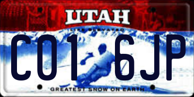 UT license plate C016JP