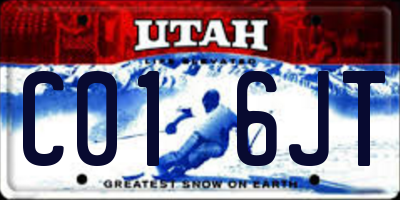 UT license plate C016JT