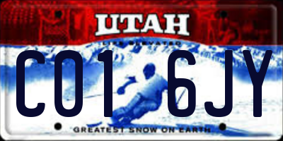 UT license plate C016JY