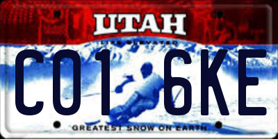 UT license plate C016KE