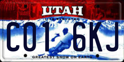 UT license plate C016KJ
