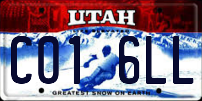 UT license plate C016LL
