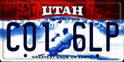 UT license plate C016LP