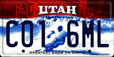UT license plate C016ML