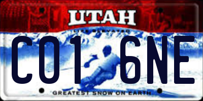 UT license plate C016NE