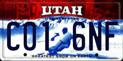 UT license plate C016NF
