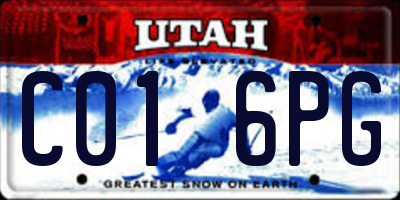 UT license plate C016PG