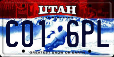 UT license plate C016PL