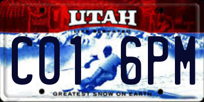 UT license plate C016PM