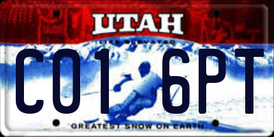 UT license plate C016PT