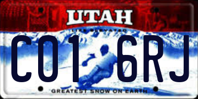 UT license plate C016RJ