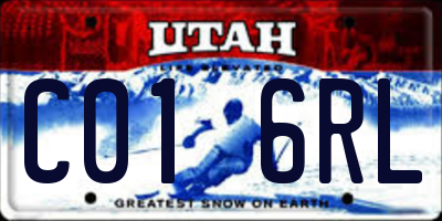 UT license plate C016RL