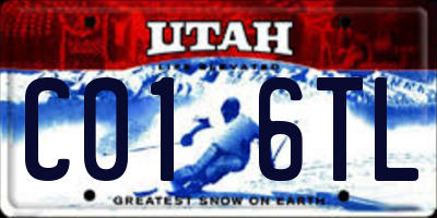 UT license plate C016TL