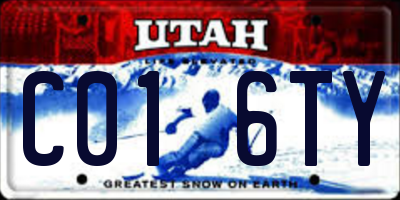 UT license plate C016TY