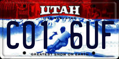 UT license plate C016UF