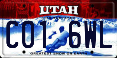 UT license plate C016WL