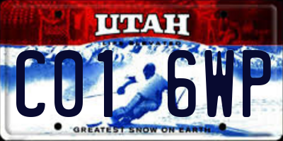 UT license plate C016WP