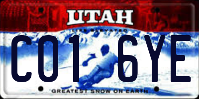 UT license plate C016YE