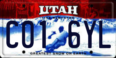 UT license plate C016YL