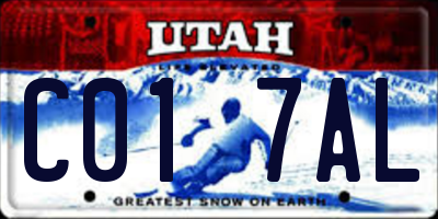 UT license plate C017AL