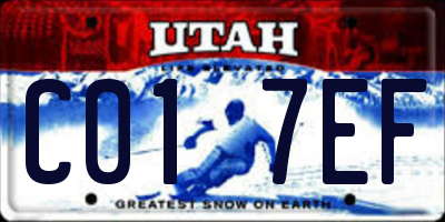 UT license plate C017EF