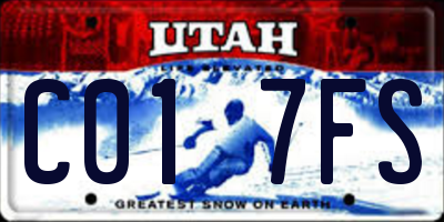 UT license plate C017FS