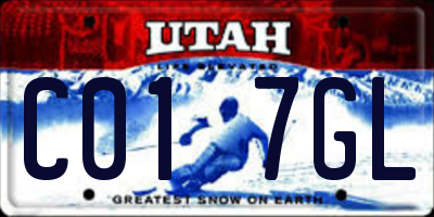 UT license plate C017GL