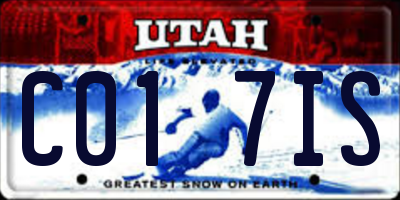 UT license plate C017IS