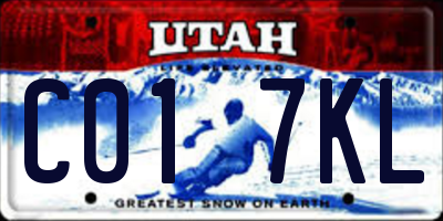 UT license plate C017KL