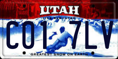 UT license plate C017LV