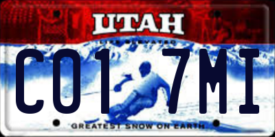 UT license plate C017MI