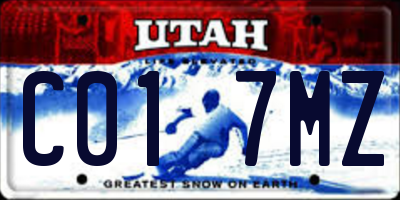 UT license plate C017MZ
