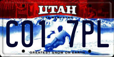 UT license plate C017PL