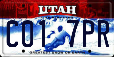UT license plate C017PR