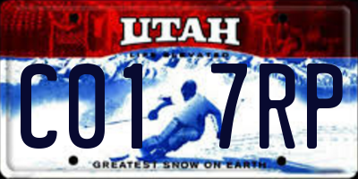 UT license plate C017RP