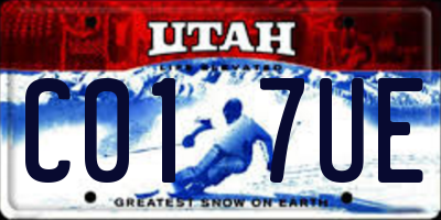 UT license plate C017UE